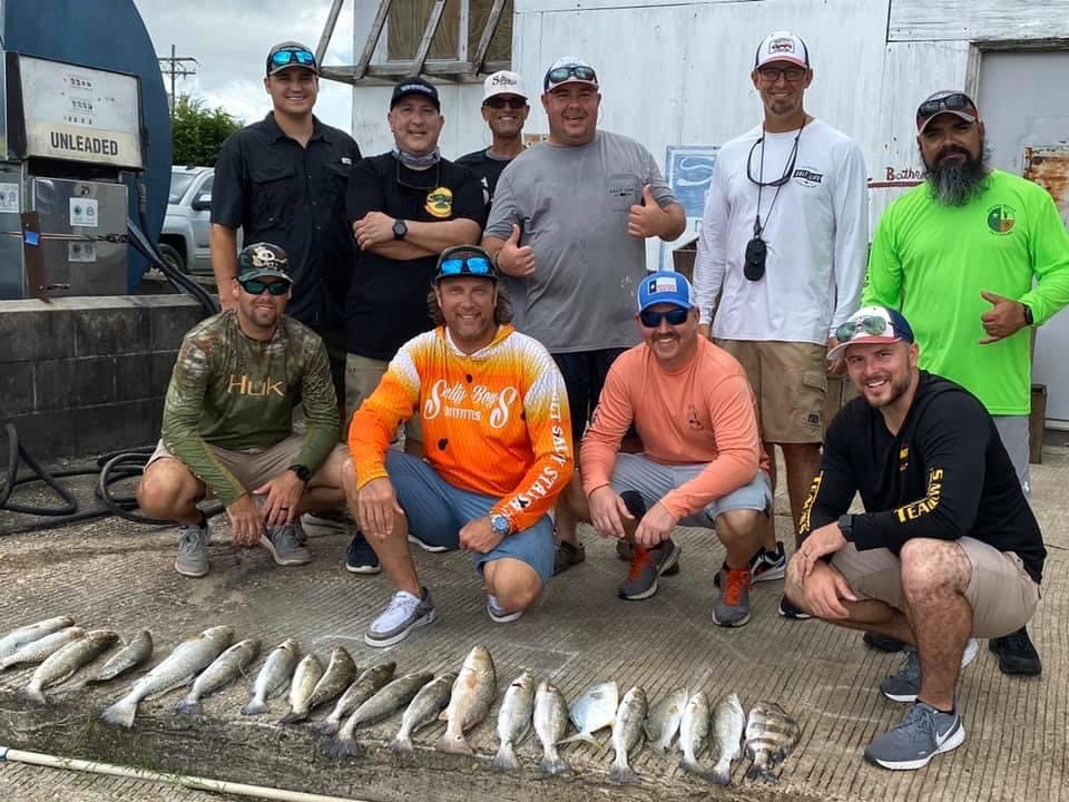 US Veterans & Police Officers Fishing in Port Bolivar, Texas