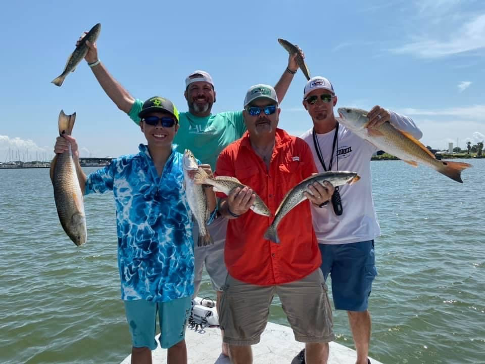 Texas State Trooper's Son Fishing in Galveston